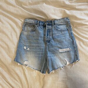 BDG Distressed Light Blue Denim Shorts